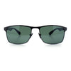 Mens Metal Rim Rectangle Sporty Plastic Temple Classy Manly Sunglasses