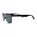 Mens Metal Rim Rectangle Sporty Plastic Temple Classy Manly Sunglasses