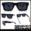 Nostalgic Chunky Thick Horn Rim Narrow Rectangle Plastic Hipster Sunglasses
