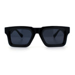 Nostalgic Chunky Thick Horn Rim Narrow Rectangle Plastic Hipster Sunglasses