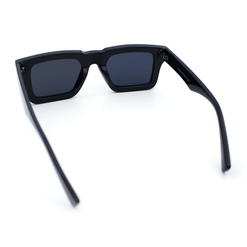 Nostalgic Chunky Thick Horn Rim Narrow Rectangle Plastic Hipster Sunglasses