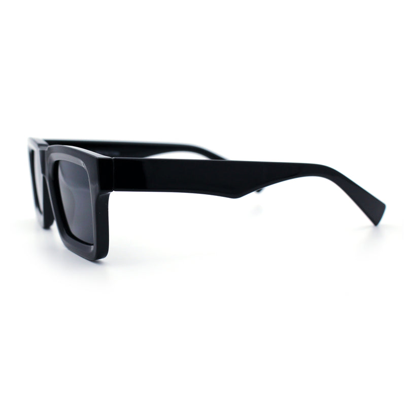 Nostalgic Chunky Thick Horn Rim Narrow Rectangle Plastic Hipster Sunglasses