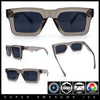 Nostalgic Chunky Thick Horn Rim Narrow Rectangle Plastic Hipster Sunglasses