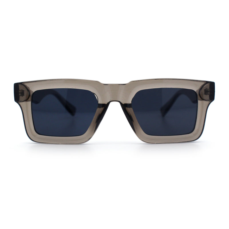 Nostalgic Chunky Thick Horn Rim Narrow Rectangle Plastic Hipster Sunglasses