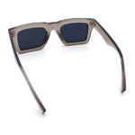 Nostalgic Chunky Thick Horn Rim Narrow Rectangle Plastic Hipster Sunglasses