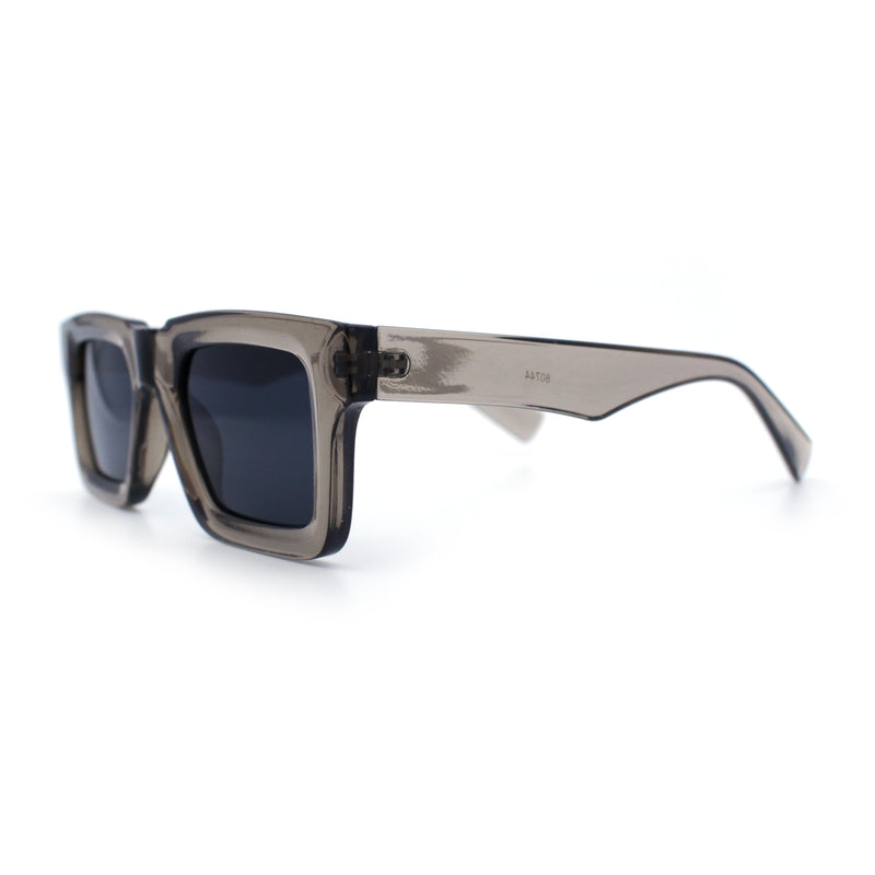 Nostalgic Chunky Thick Horn Rim Narrow Rectangle Plastic Hipster Sunglasses