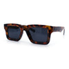 Nostalgic Chunky Thick Horn Rim Narrow Rectangle Plastic Hipster Sunglasses