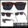 Nostalgic Chunky Thick Horn Rim Narrow Rectangle Plastic Hipster Sunglasses
