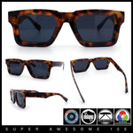 Nostalgic Chunky Thick Horn Rim Narrow Rectangle Plastic Hipster Sunglasses