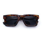Nostalgic Chunky Thick Horn Rim Narrow Rectangle Plastic Hipster Sunglasses