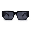 Womens Thick Temple Square Rectangle Sleek Plastic Clean Sunglasses