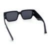 Womens Thick Temple Square Rectangle Sleek Plastic Clean Sunglasses