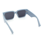 Womens Thick Temple Square Rectangle Sleek Plastic Clean Sunglasses