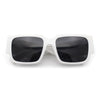 Womens Thick Temple Square Rectangle Sleek Plastic Clean Sunglasses