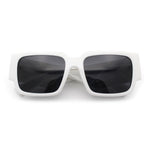 Womens Thick Temple Square Rectangle Sleek Plastic Clean Sunglasses