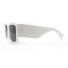 Womens Thick Temple Square Rectangle Sleek Plastic Clean Sunglasses