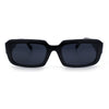 Womens Narrow Rectangle Mod Luxury Geometric Bevel Cut Arm Sunglasses