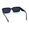 Womens Narrow Rectangle Mod Luxury Geometric Bevel Cut Arm Sunglasses