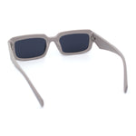 Womens Narrow Rectangle Mod Luxury Geometric Bevel Cut Arm Sunglasses