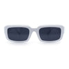 Womens Narrow Rectangle Mod Luxury Geometric Bevel Cut Arm Sunglasses