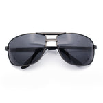 Polarized Antiglare Curved Rectangular Metal Rim Sport Agent Officer Sunglasses
