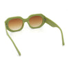 Womens Trendy Octagonal Beveled Thick Plastic Round Mod Sunglasses
