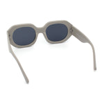 Womens Trendy Octagonal Beveled Thick Plastic Round Mod Sunglasses