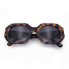 Womens Trendy Octagonal Beveled Thick Plastic Round Mod Sunglasses