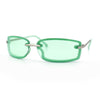 Womens Trendy Rimless 90s Designer Styling Narrow Rectangle Fashion Sunglasses