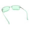 Womens Trendy Rimless 90s Designer Styling Narrow Rectangle Fashion Sunglasses