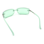 Womens Trendy Rimless 90s Designer Styling Narrow Rectangle Fashion Sunglasses