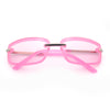 Womens Trendy Rimless 90s Designer Styling Narrow Rectangle Fashion Sunglasses