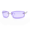 Womens Trendy Rimless 90s Designer Styling Narrow Rectangle Fashion Sunglasses