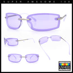 Womens Trendy Rimless 90s Designer Styling Narrow Rectangle Fashion Sunglasses