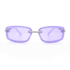 Womens Trendy Rimless 90s Designer Styling Narrow Rectangle Fashion Sunglasses