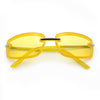 Womens Trendy Rimless 90s Designer Styling Narrow Rectangle Fashion Sunglasses