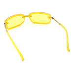 Womens Trendy Rimless 90s Designer Styling Narrow Rectangle Fashion Sunglasses