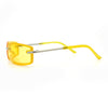 Womens Trendy Rimless 90s Designer Styling Narrow Rectangle Fashion Sunglasses