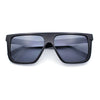 Locs Mens Flat Top Oversized Horn Rim All Black Plastic Gangster Sunglasses