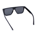 Locs Mens Flat Top Oversized Horn Rim All Black Plastic Gangster Sunglasses