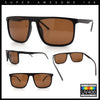 Mens Antiglare Polarized Lens Oversized Flat Top Thin Plastic Sunglasses