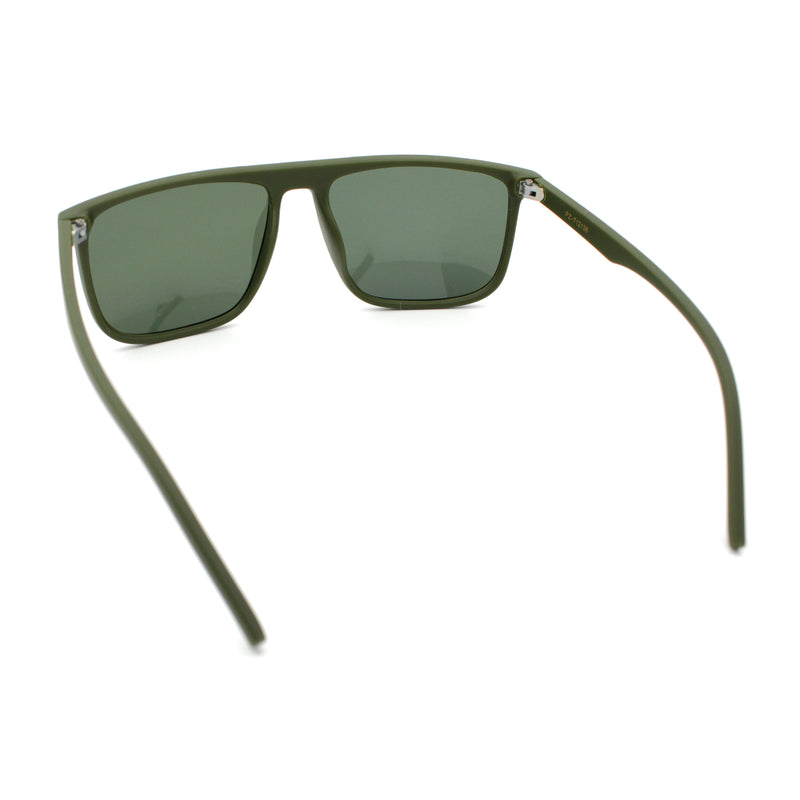 Mens Antiglare Polarized Lens Oversized Flat Top Thin Plastic Sunglasses