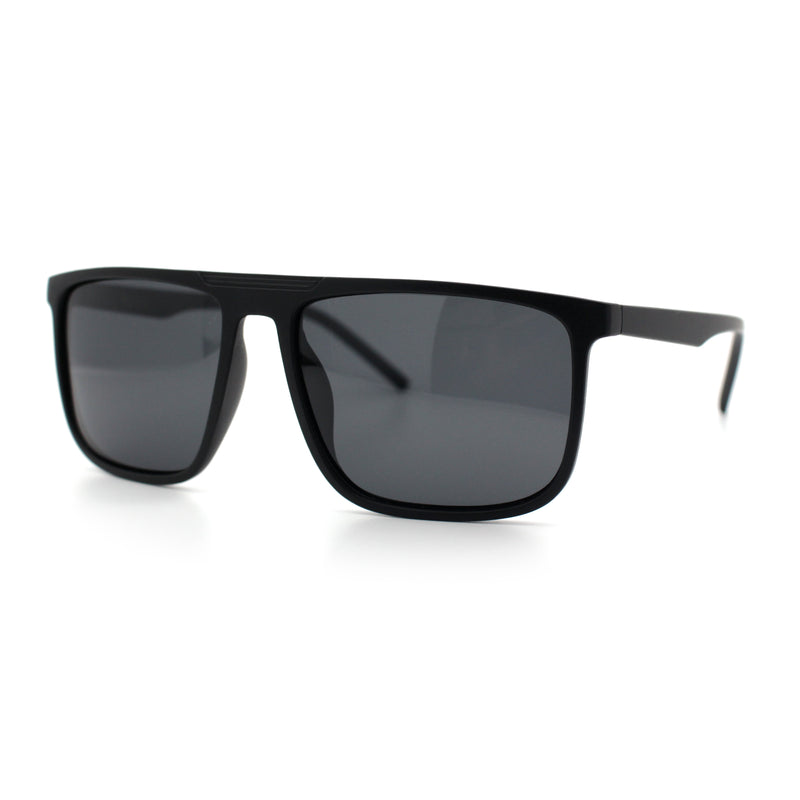 Mens Antiglare Polarized Lens Oversized Flat Top Thin Plastic Sunglasses