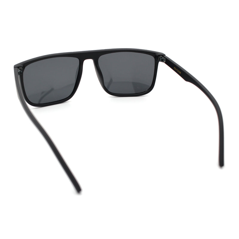 Mens Antiglare Polarized Lens Oversized Flat Top Thin Plastic Sunglasses