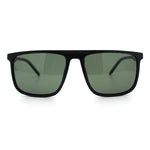 Mens Antiglare Polarized Lens Oversized Flat Top Thin Plastic Sunglasses