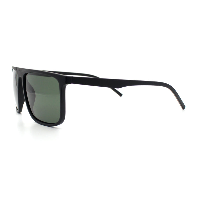 Mens Antiglare Polarized Lens Oversized Flat Top Thin Plastic Sunglasses