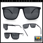 Mens Antiglare Polarized Lens Oversized Flat Top Thin Plastic Sunglasses