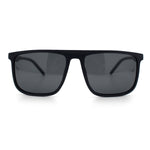 Mens Antiglare Polarized Lens Oversized Flat Top Thin Plastic Sunglasses