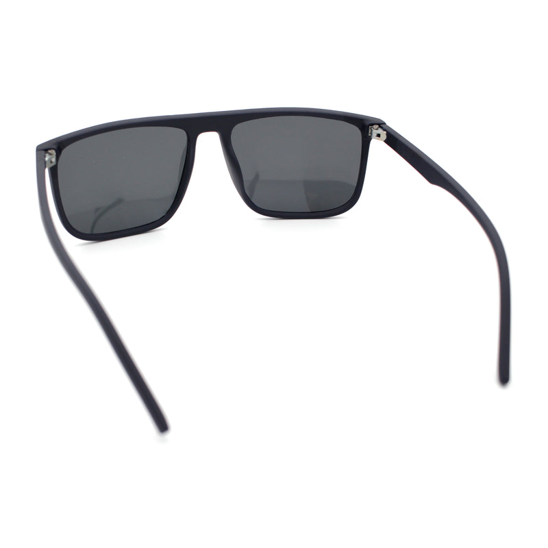 Mens Antiglare Polarized Lens Oversized Flat Top Thin Plastic Sunglasses