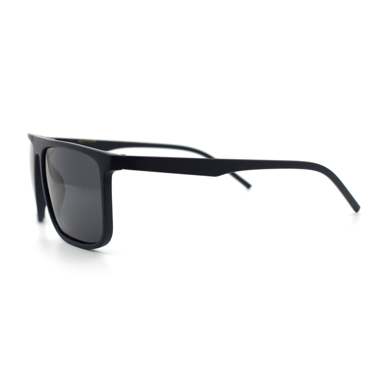 Mens Antiglare Polarized Lens Oversized Flat Top Thin Plastic Sunglasses